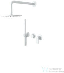 Bugnatese Simple falsík alatti komplett zuhanyrendszer 22, 5 cm-es esőztetővel, belső egységgel, zuhanyszettel, matt fehér 6601HBI (6601HBI)