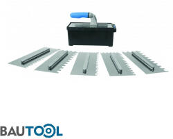 BIHUI Bautool fogazott glettelő készlet 280x130 mm - 8 részes (inox, 2K gumírozott nyél) (5203651884)