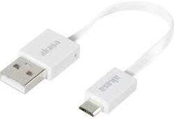 Akasa USB adatkábel, töltőkábel, USB mikro 2.0 fehér, 15 cm, lapos kivitel, Akasa - conrad