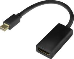 Renkforce DisplayPort - HDMI átalakító adapter, 1x mini DisplayPort dugó - 1x HDMI aljzat, aranyozott, fekete, Renkforce