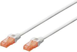 ASSMANN RJ45 Hálózat Csatlakozókábel CAT 6 U/UTP 1x RJ45 dugó - 1x RJ45 dugó 0.50 m Fehér UL minősített Digitus