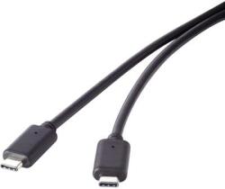 Renkforce USB kábel, USB 3.2 Gen1, USB-C dugó - dugó, 1 m, fekete, aranyozott, Renkforce RF-4381071