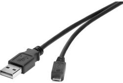 Renkforce USB 2.0 csatlakozókábel, 1x USB 2.0 dugó A - 1x USB 2.0 dugó mikro B, 0, 3 m, fekete, aranyozott, renkforce