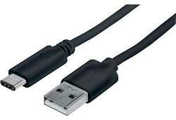 Manhattan USB kábel USB 2.0 USB-C® dugó, USB-A dugó 1.00 m Fekete UL minősített 353298
