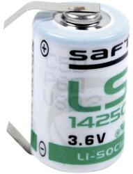 Saft 1/2 AA lítium elem, forrasztható, 3, 6V 1200 mAh, forrfüles, 15 x 25 mm, Saft LS14250CLG