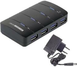 Renkforce USB 3.0 4 port Hub tápegységgel, Renkforce