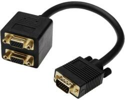 ASSMANN VGA TV, Monitor csatlakozókábel 1x VGA dugó - 2x VGA alj 0.20 m Fekete Digitus - conrad