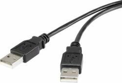 Renkforce USB 2.0 csatlakozókábel, 1x USB 2.0 dugó A - 1x USB 2.0 dugó A, 3 m, fekete, aranyozott, renkforce - conrad