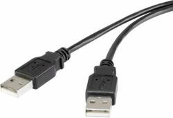 Renkforce USB 2.0 csatlakozókábel, 1x USB 2.0 dugó A - 1x USB 2.0 dugó A, 3 m, fekete, aranyozott, renkforce