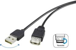 Renkforce USB 2.0 A/A Renkforce hosszabbítókábel 1, 8 m, megfordítható dugóval