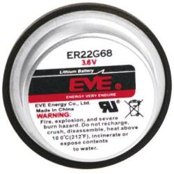 EVE Lítium gombelem, forrasztható, 3, 6V 400 mAh, forrfüles, 12, 5 x 22, 6 mm, EVE ER22G68