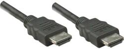 Manhattan HDMI Csatlakozókábel HDMI-A dugó, HDMI-A dugó 1.00 m Fekete 323192 Fólia árnyékolás, Fonat árnyékolás HDMI kábel