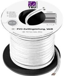 TRU COMPONENTS PVC huzal 2 x 0, 75 mm2, fehér, 10 m, Tru Components