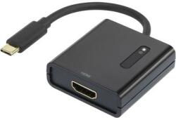 Renkforce USB - HDMI átalakító adapter, 1x USB C dugó - 1x HDMI aljzat, aranyozott, fekete, Renkforce
