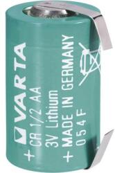 VARTA 1/2 AA lítium elem, forrasztható, 3V 970 mAh, forrfüles, 15 x 25 mm, Varta CR 1/2 AA LF