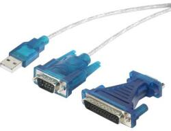 Renkforce USB soros átalakító kábel, USB-ről D-SUB 9 pólusú + D-SUB 25 pólusú csatlakozóra, aranyozott, renkforce - conrad