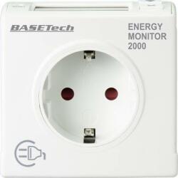 Basetech Energiafogyasztás mérő, LCD 0, 00-9999, 99 kWh, Basetech Energy Monitor 2000