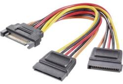 Renkforce SATA Y tápkábel, 15 cm, 1x SATA dugó, 15 pólus - 2x SATA alj, 15 pólus, renkforce - conrad
