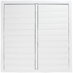 Dalap Fém szellőzőrács gravitációs zsaluval, karima nélkül 655x655 mm, fehér (90317)