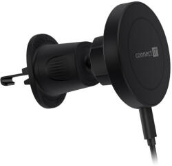 CONNECT IT InCarz MagSafe univerzális mágneses vezeték nélküli autós töltő, fekete színben (CCC-6100-BK)