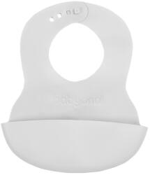 BABYONO Bavetă din plastic moale cu buzunar fără BPA gri 6m+ (AGS835-01-BO)