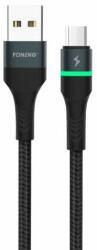 FONENG X79 USB to Micro USB Cable, LED, Braided, 3A, 1m (Black) (X79 Micro) - wincity