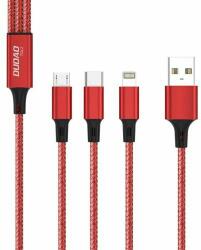 Dudao USB cable Dudao TGL2 3in1 USB-C / Lightning / USB 2.4A, 1.2m (red) (TGL2) - wincity