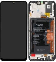 Honor X7a RKY-LX1 RKY-LX2 - LCD Kijelző + Érintőüveg + Keret (Midnight Black) - 0235AENA Genuine Service Pack, Black
