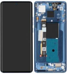 Motorola Edge 40 - LCD Kijelző + Érintőüveg + Keret (Lunar Blue) - 5D68C22671 Genuine Service Pack