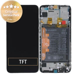 Huawei P Smart (2019), P Smart Plus (2019) - LCD Kijelző + Érintőüveg + Keret + Akkumulátor (Midnight Black) - 02352JEY, 02352JFA Genuine Service Pack, Midnight Black