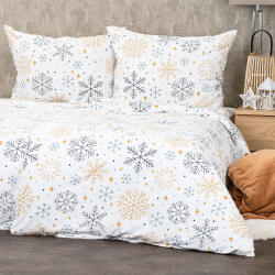 4Home Lenjerie de pat din flanelă 4Home Frosty snowflakes, 140 x 220 cm, 70 x 90 cm