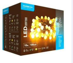 Modee LED karácsonyi gömbfűzér 100LED/10m kültéri fehér-fényű 2500K Berry Modee (EPINML-C2009)