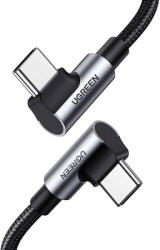 USB-C-USB-C kábel, ferde UGREEN US335, 5A, 100W, 1m (fekete) - szalaialkatreszek