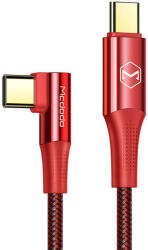 Kábel USB-C - USB-C Mcdodo CA-8321 100 W 90 fokos 1, 2 m-es kábel (piros)