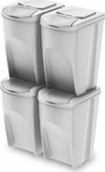 Prosperplast Set 4 buc cosuri de gunoi pentru colectare selectiva "Sortibox", gri deschis, 4 x 35L (IKWB35S4-427C) Cos de gunoi