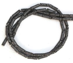  Lava Vulcanica Colorata Neagra Tub 13-14 x 4 mm - Margele Pietre Semipretioase pentru Bijuterii