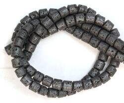  Lava Vulcanica Colorata Neagra Tub 8x8 mm - Margele Pietre Semipretioase pentru Bijuterii