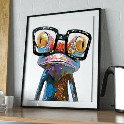 Pictorul Fericit Colourful Frog - Pictură pe numere Panza pictura