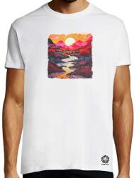 Magnolion Linóleummetszet napfelkelte v5 póló