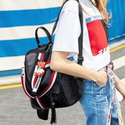 Dollcini Divatos Női Campus Hátizsák - Vízálló és Tartós - Fekete (424521)