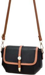 Dollcini Divatos Női Futártáska - Praktikus Műbőr Válltáska - Fekete (428241)