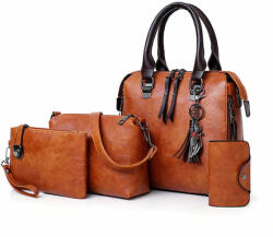 Dollcini Dollcini, Női táskák kereszt hátizsák női válltáska vízálló PU bőr táska elegáns táska, három szín - Barna (061022)