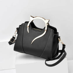 Dollcini Outlet Női Kézitáska - Elegáns, Cicás Fogantyúval, Szépséghibás termék - Fekete (423662)