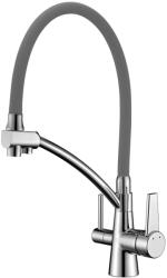 Lemark Baterie de bucatarie gri crom Comfort 3 cai, cu racord pentru filtru de apa potabila (LM3071C-Gray-EU)