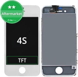 Apple iPhone 4S - Ecran LCD + Sticlă Tactilă + Ramă (White) TFT, White