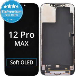 Apple iPhone 12 Pro Max - Ecran LCD + Sticlă Tactilă + Ramă Soft OLED FixPremium