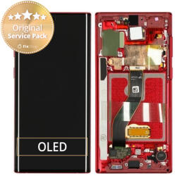 Samsung Galaxy Note 10 - Ecran LCD + Sticlă Tactilă + Ramă (Aura Red) - GH82-20818E Genuine Service Pack, Aura Red