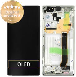 Samsung Galaxy Note 20 Ultra N986B - Ecran LCD + Sticlă Tactilă + Ramă (Mystic White) - GH82-23596C, GH82-31461C Genuine Service Pack, Mystic White