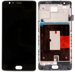 OnePlus 3T - Ecran LCD + Sticlă Tactilă + Ramă (Black) TFT, Negru