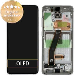 Samsung Galaxy S20 G980F - Ecran LCD + Sticlă Tactilă + Ramă (Cloud White) - GH82-22123B, GH82-22131B Genuine Service Pack, Cloud White